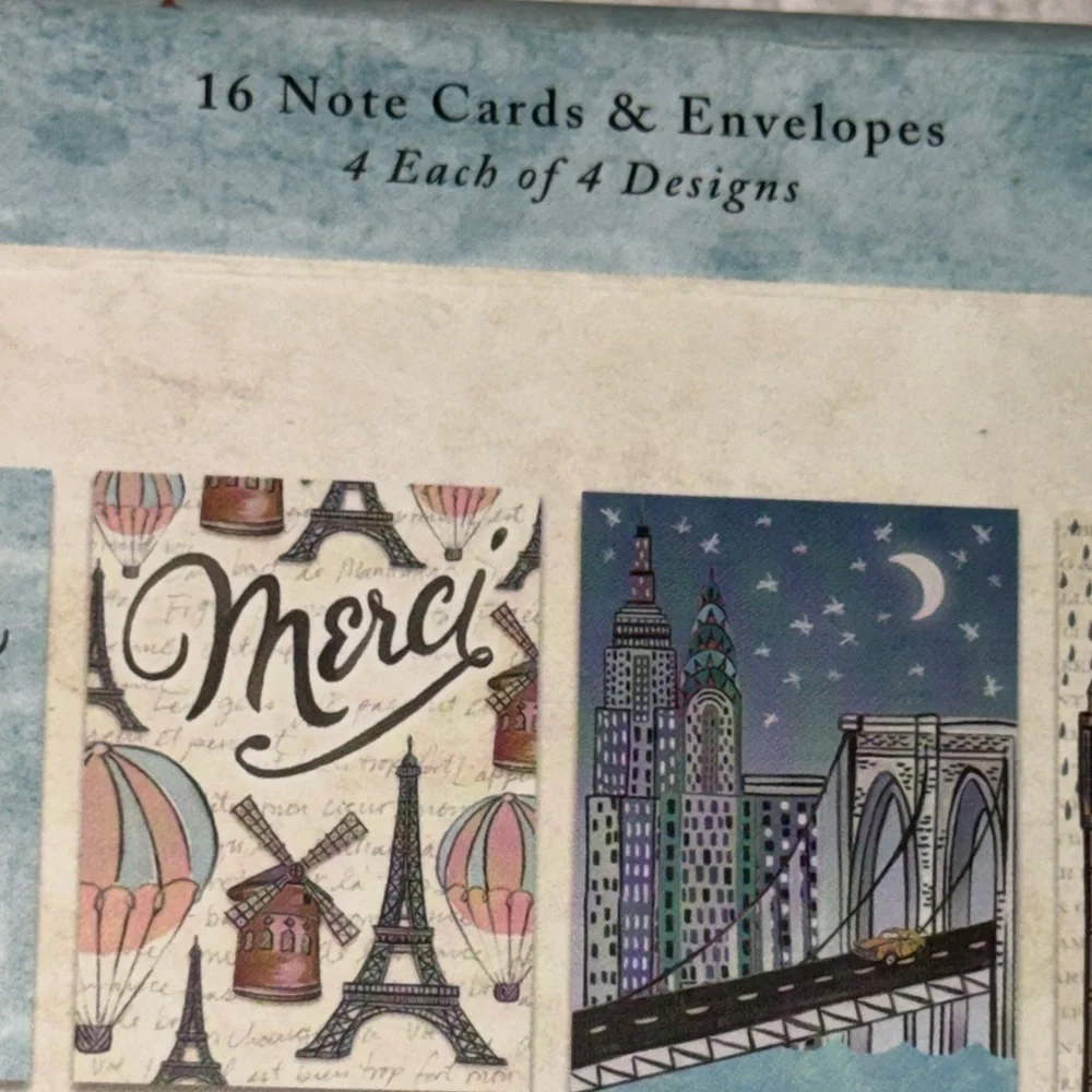 Lady Jayne Note Cards and Envelopes Set Wanderlust Travel Paris